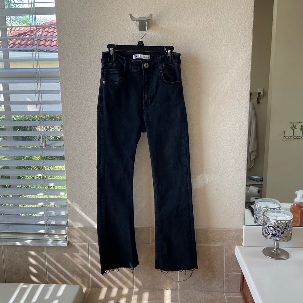 Zara Black Flare Wide Leg Jeans